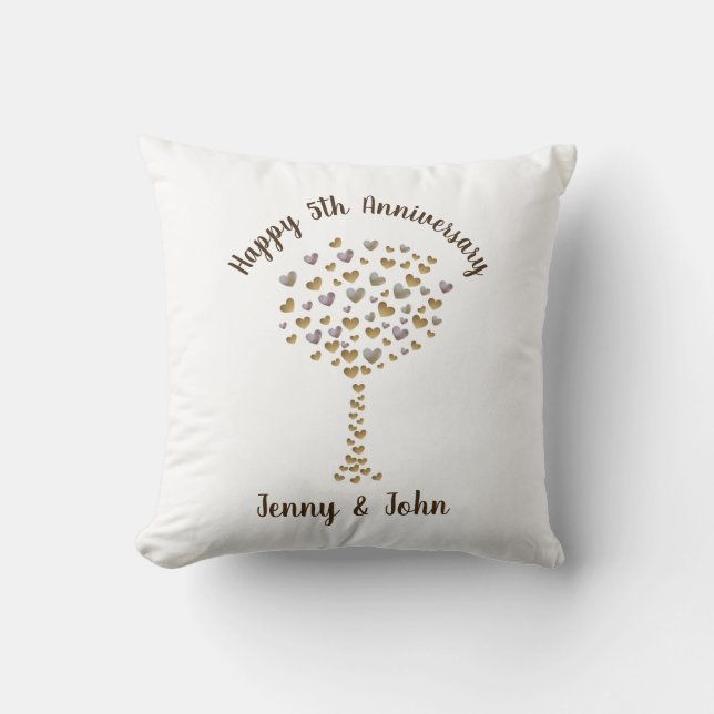 Ehemann und Ehefrau des 5. Jubiläums Kissen (Vorderseite)