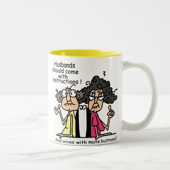 Ehemann-und Ehefrau-Haltungs-Spaß Zweifarbige Tasse (Rechts)