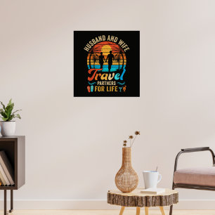 Ehemann und Ehefrau Reisepartner fürs Leben Strand Poster