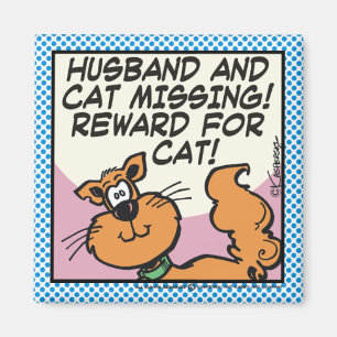 Ehemann und Katze Magnet