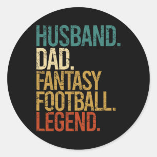 Ehemann Vater Fantasy Football Legende Lustige Män Runder Aufkleber