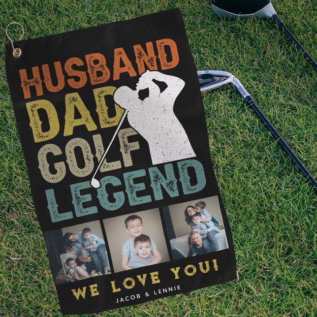 Ehemann, Vater, Golf Legend 3xFoto Fathers Day Ges Golfhandtuch (Von Creator hochgeladen)