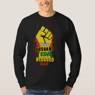 Ehemann Vater König Gesegneter Mann Schwarzer Vate T-Shirt