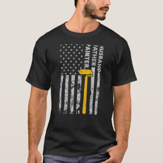 Ehemann Vater Maler Vintage Amerikanische Flagge f T-Shirt