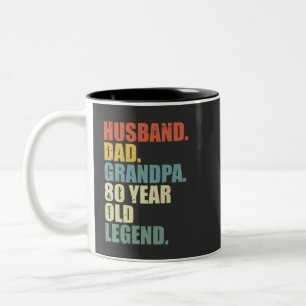 Ehemann Vater Opa 80 Jahre alte Legende 80. Geburt Zweifarbige Tasse
