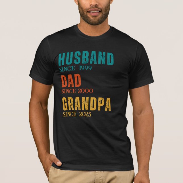 Ehemann Vater Opa Personalisiert seit Jahren Retro T-Shirt (Vorderseite)