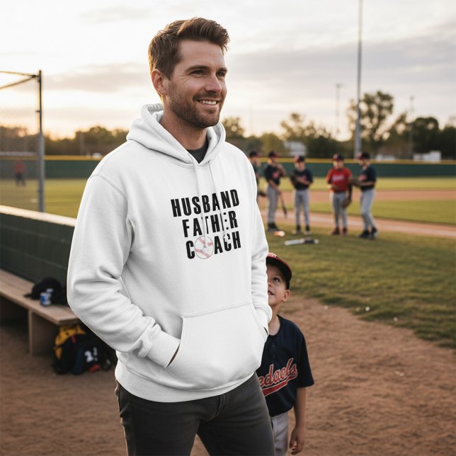 Ehemann Vater Trainer Baseball-Vater-Zitat Hoodie (Von Creator hochgeladen)