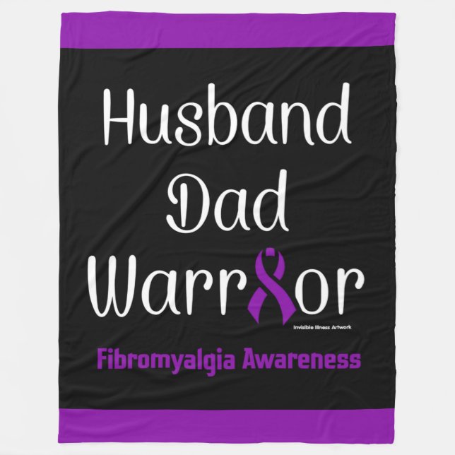 Ehemann Vater Warrior...Fibro Fleecedecke (Vorderseite)