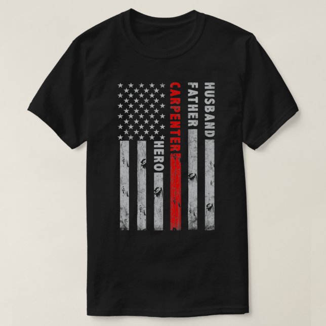 Ehemänner Vater Carpenter Hero Wood America Vater T-Shirt (Design vorne)