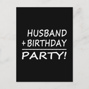Ehemänner zum Geburtstag : Ehemann + Geburtstag =  Einladungspostkarte