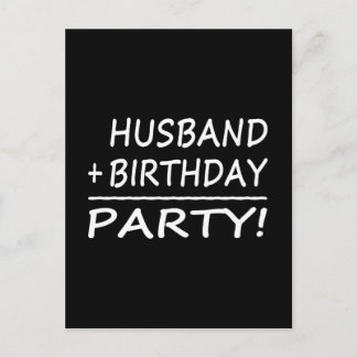 Ehemänner zum Geburtstag : Ehemann + Geburtstag = Einladungspostkarte