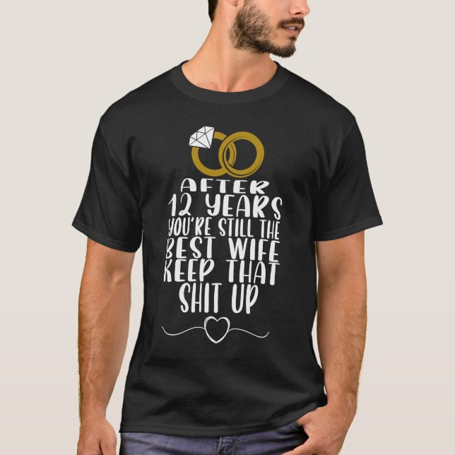 Ehepaar für Männer 12 Jahre Jahrestag T-Shirt (Vorderseite)