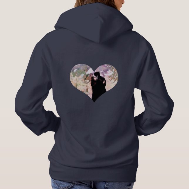 Ehepaar in Liebe Küssen im Regen Abstrakte Kunst Hoodie (Rückseite)