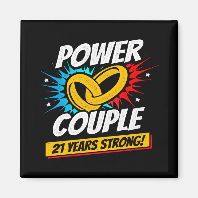 Ehepaar Married 21 Years - 21st Wedding Anniversar Magnet (Vorne)