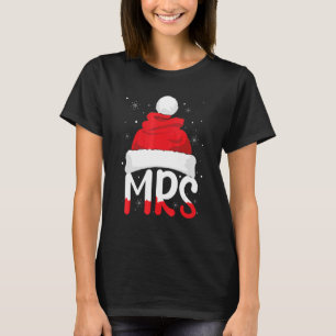 Ehepaar Matching Mrs. and Mr Weihnachtsmannmütze X T-Shirt