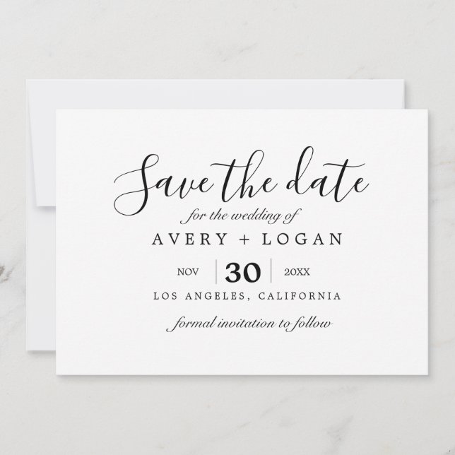 Ehepaar mit Oldtimer-Aquarell Save the Date Einladung (Vorderseite)