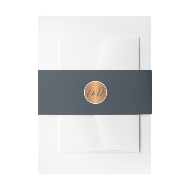 Ehepaar Monogramm Name Initialen Goldmedaille Einladungsbanderole (Vorderseite Beispiel)