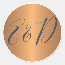 Ehepaar Monogramm Name Initialen Goldmedaille Runder Aufkleber