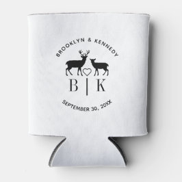 Ehepaar Name Deer Monogram Rustic Country Wedding Dosenkühler
