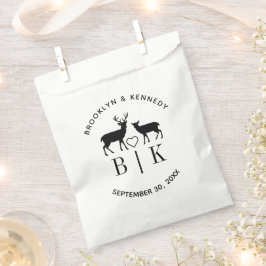 Ehepaar Name Deer Monogram Rustic Country Wedding Geschenktütchen
