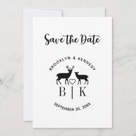Ehepaar Name Deer Monogram Rustic Country Wedding Save The Date