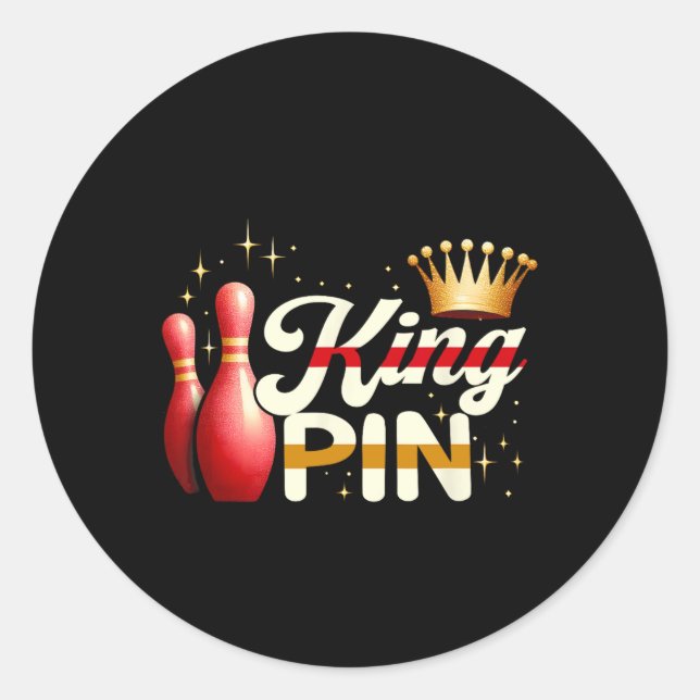 Ehepaare Bowler League Bowling King Button Trading Runder Aufkleber (Vorderseite)