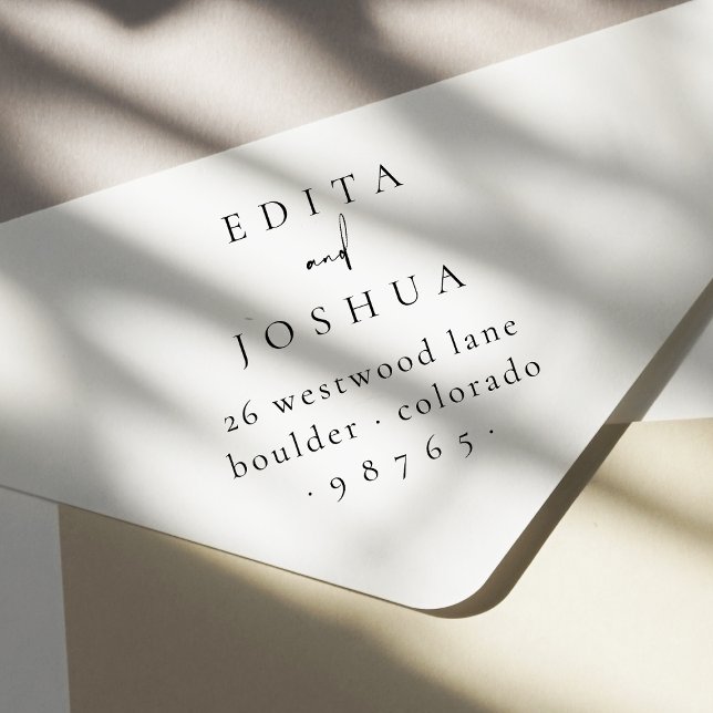 Ehepaare Elegante Calligrafy Wedding Rücksendeadre Gummistempel (Rubber Stamp Mock-up)