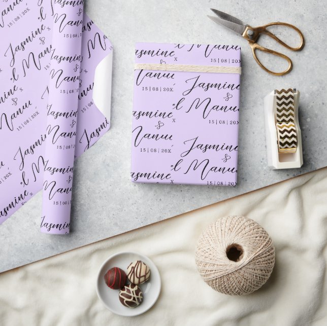 Ehepaare mit Geschenkartikeln für Violett-Wrapping Geschenkpapier (Kunsthandwerk)
