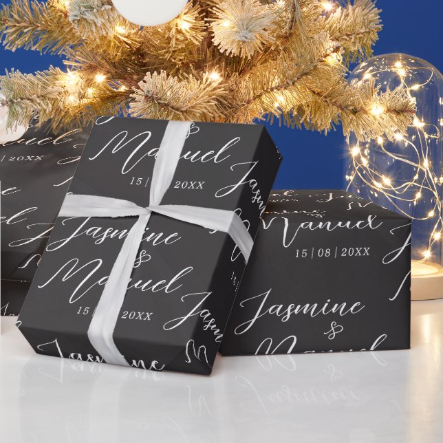Ehepaare mit Namen als Geschenkpapier (Feiertage)