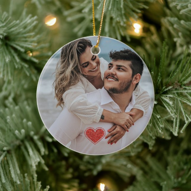 Ehepaare Name des ersten Fotos Keramik Ornament (Baum)