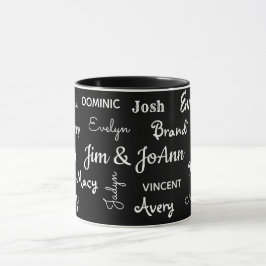 Ehepaare Name mit Kindern und Enkelkinder Tasse