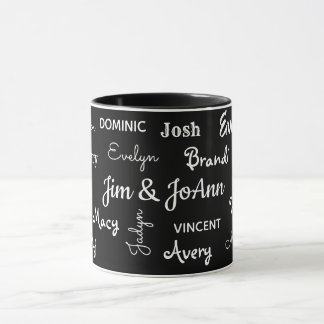 Ehepaare Name mit Kindern und Enkelkinder Tasse