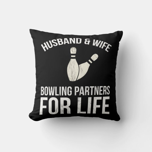 Ehepaare und Ehefrau Bowling Partner für Lebensgem Kissen (Vorderseite)