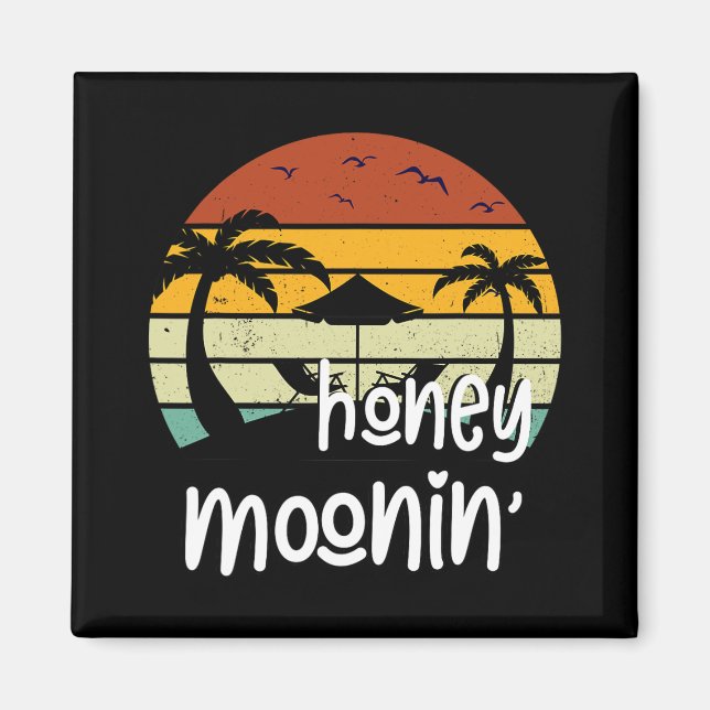Ehepaare Verheiratet Matching Honey Mooning Honeym Magnet (Vorne)