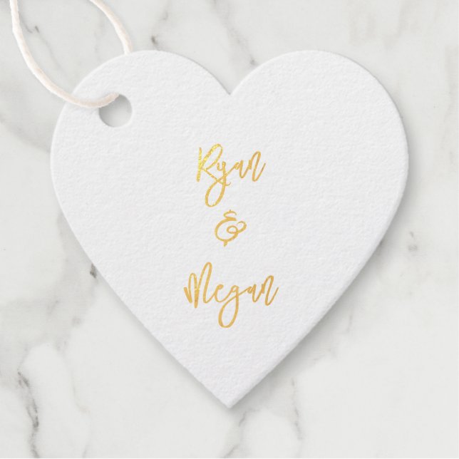 Ehepaare Verlobung NAME & NAME Hochzeit Geschenkanhänger (Vorderseite)