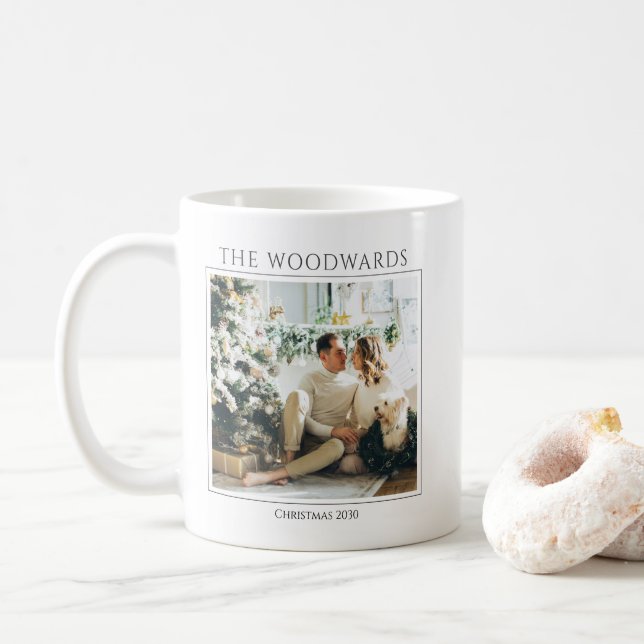 Ehepaare Weihnachts-Foto Keepake Kaffeetasse (Mit Donut)