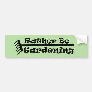 Eher arbeitet im Garten Autoaufkleber