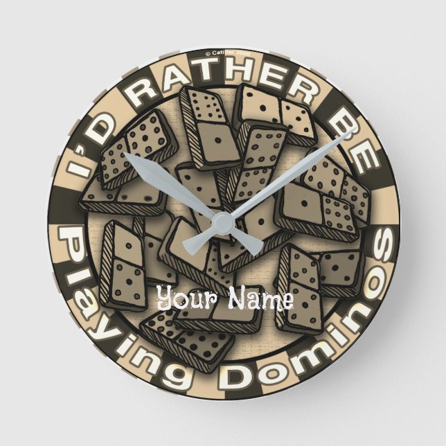 Eher Domino-Uhr spielen Runde Wanduhr (Vorderseite)
