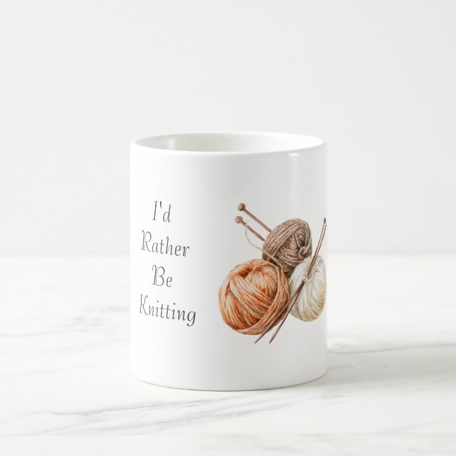 Eher Stricken Orange Braun Creme Garn Kaffeetasse (Mittel)