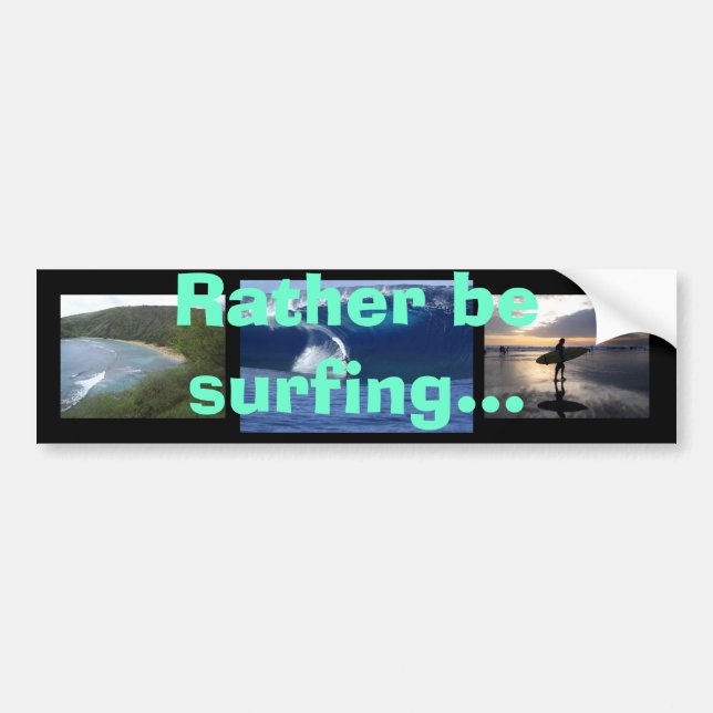 Eher surft… autoaufkleber (Vorne)