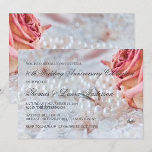 Eheringe Perlen 30. Hochzeitstag Einladung