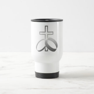 Eheringe u. Kreuz für Wedding und Anniversarys Reisebecher