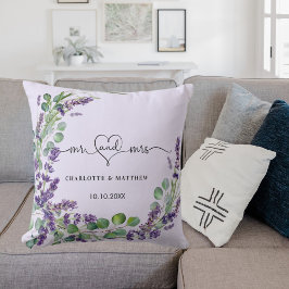 Eheschließende Lavendel violettes Kranz Kissen