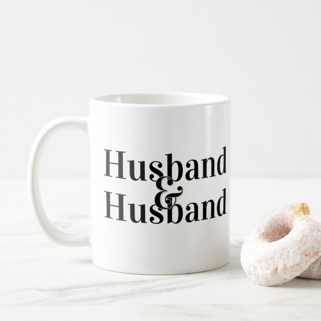 Eheschließung von Homosband und Homosband Kaffeetasse (Mit Donut)