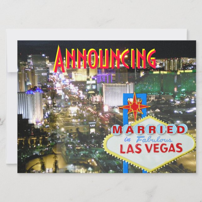 Eheschließung von Las Vegas mit Empfang Einladung (Vorderseite)
