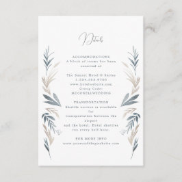 Eheschließungsdetails an der Küste Begleitkarte