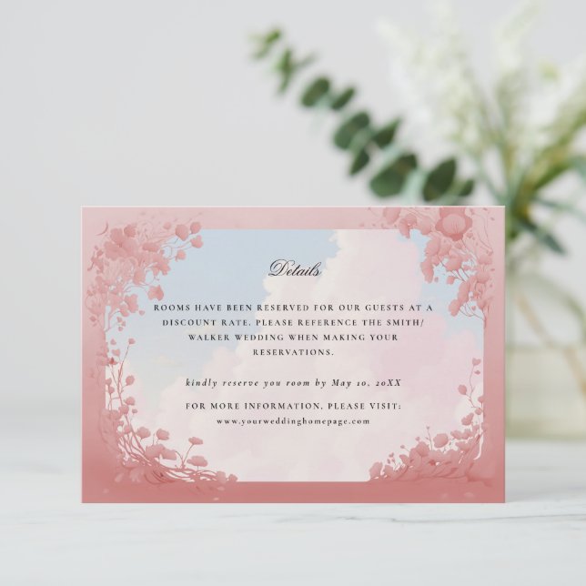 Eheschließungsdetails der Frau Prinzessin RSVP Karte (Stehend Vorderseite)