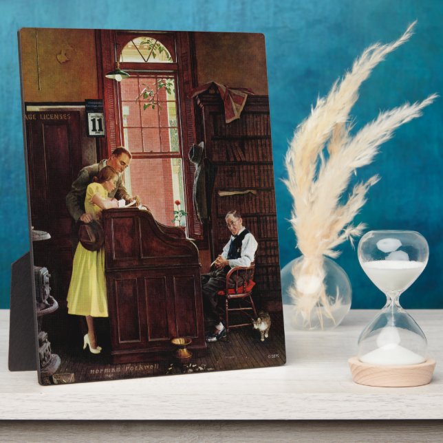 Eheschließungslizenz von Norman Rockwell Fotoplatte (Seite)