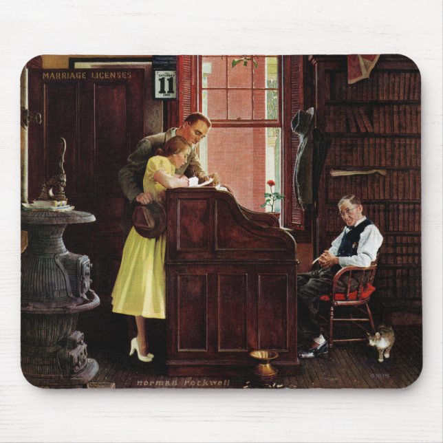 Eheschließungslizenz von Norman Rockwell Mousepad (Vorne)