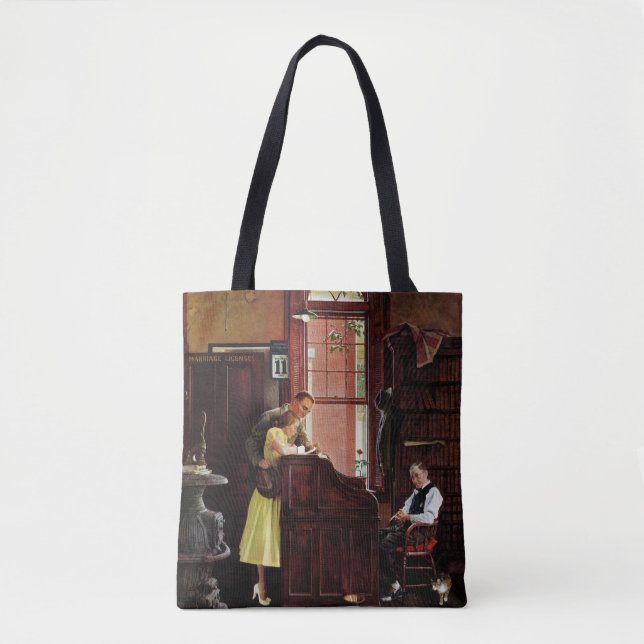 Eheschließungslizenz von Norman Rockwell Tasche (Vorderseite)